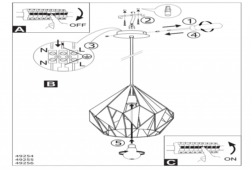 Подвесной светильник eglo carlton 1 49254