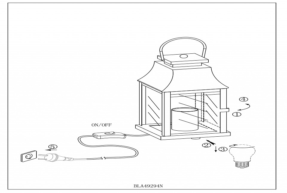 Настольная лампа декоративная eglo lisburn 49294