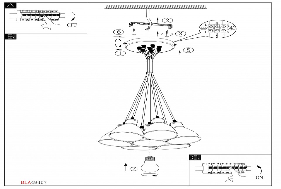 Подвесная люстра eglo priddy 49467