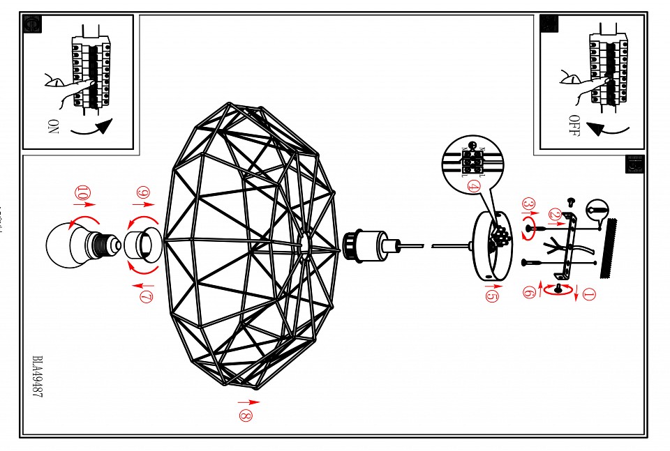 Подвесной светильник eglo carlton 2 49488