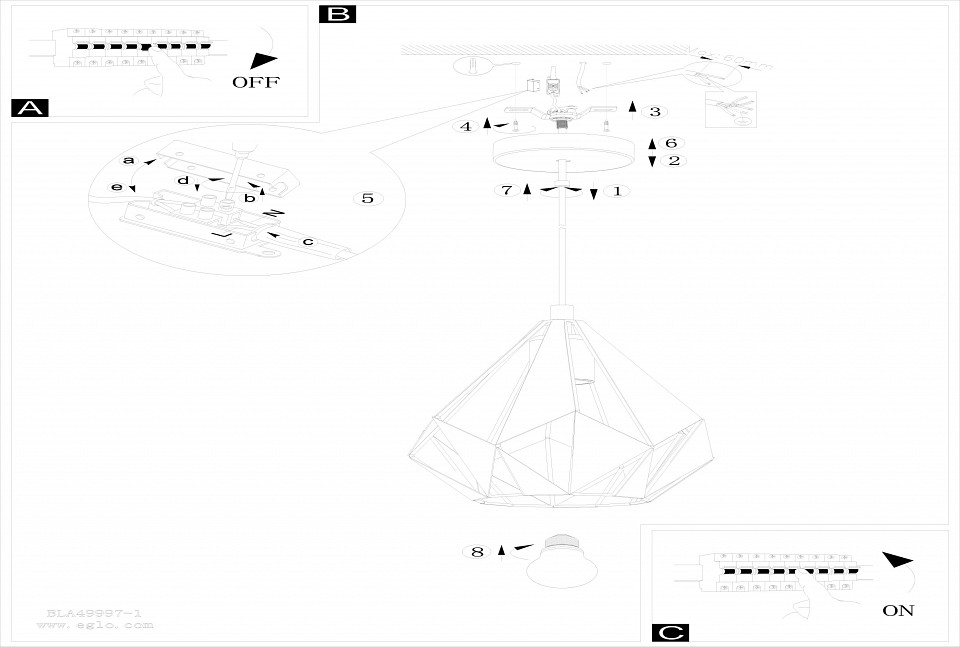 Подвесной светильник eglo carlton 1 49997