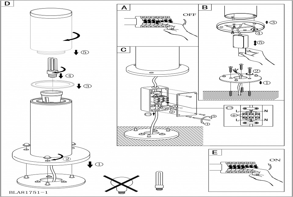 Наземный низкий светильник eglo helsinki 81751