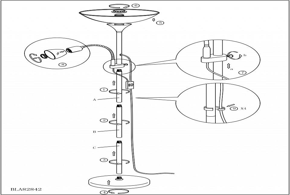 Торшер с подсветкой eglo up 2 82842