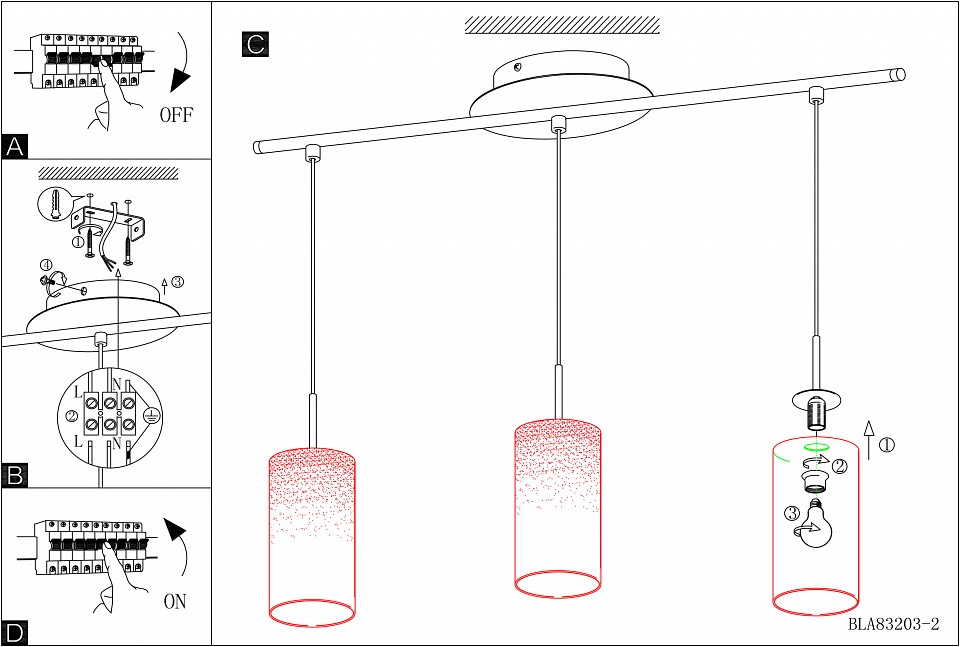 Подвесной светильник eglo troy 3 85978
