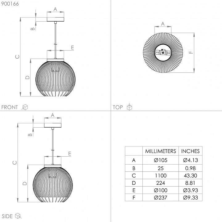 Подвесной светильник eglo venezuela 900166