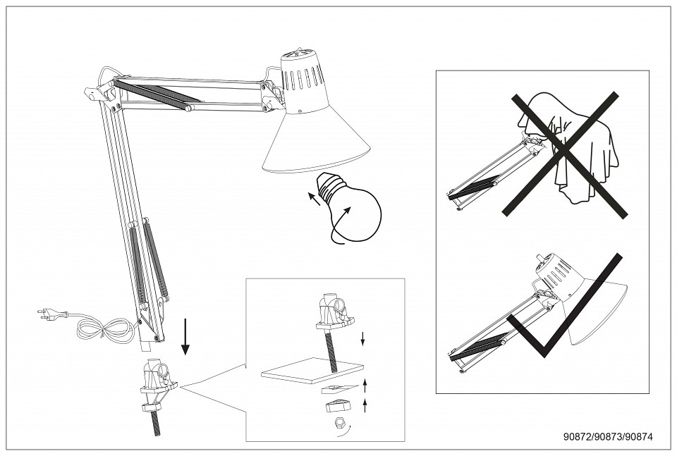 Настольная лампа офисная eglo firmo 90872