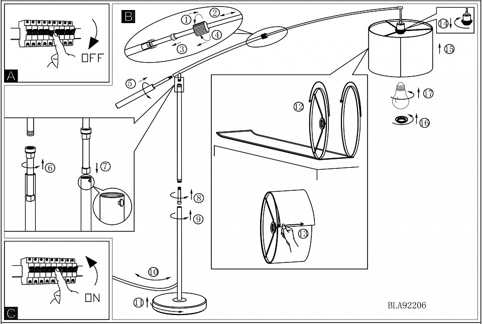 Торшер eglo nadina 92206
