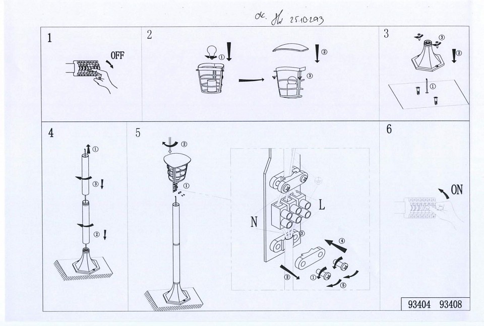 Наземный низкий светильник eglo aloria 93408