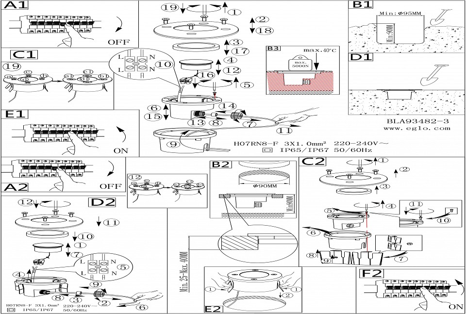 Встраиваемый в дорогу светильник eglo lamedo 93482
