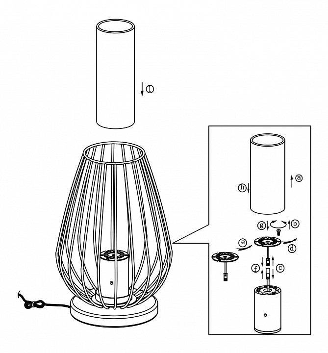 Настольная лампа декоративная eglo vencino 94342