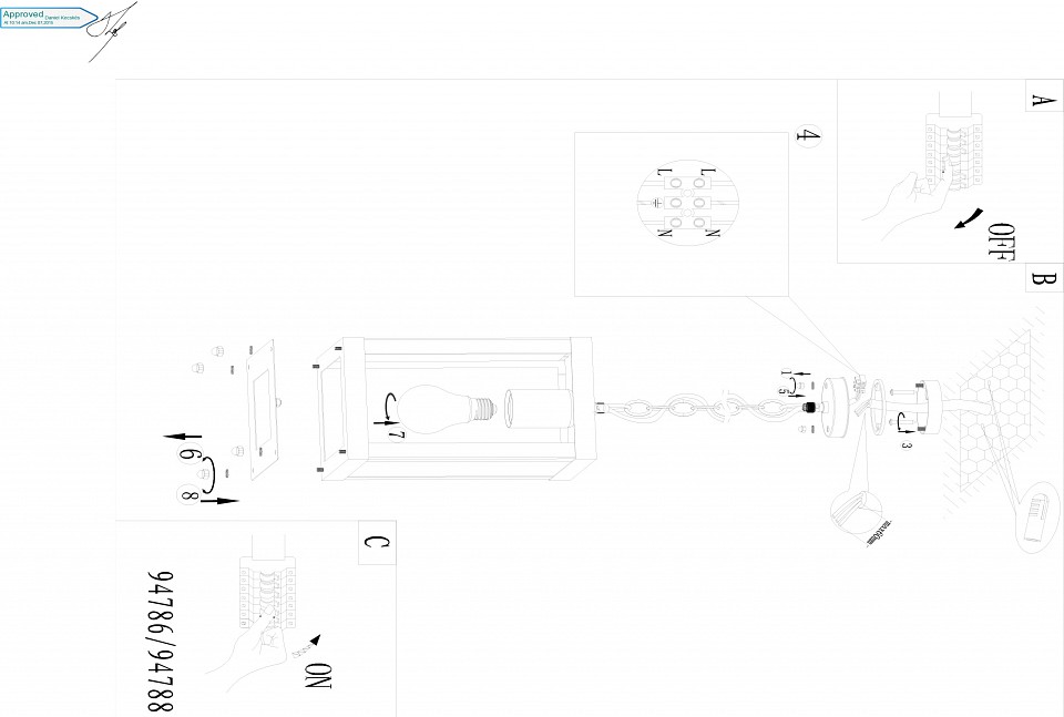 Подвесной светильник eglo alamonte 1 94788