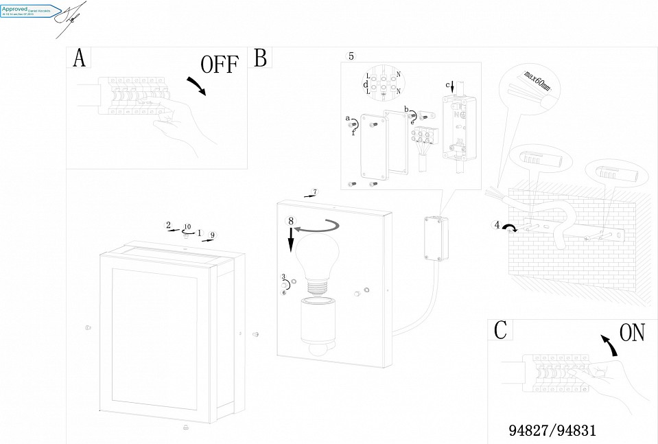 Накладной светильник eglo alamonte 1 94831