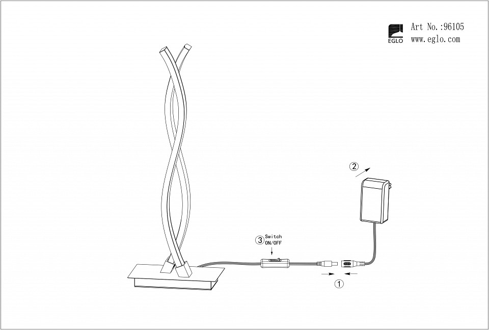 Настольная лампа декоративная eglo lasana 2 96105