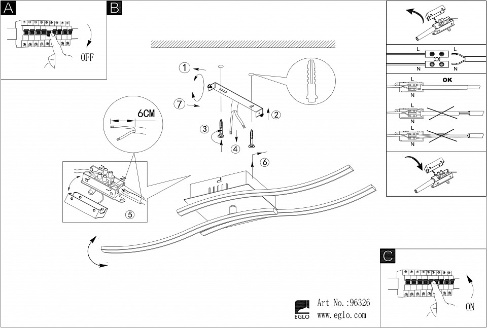 Накладной светильник eglo valmora 96326