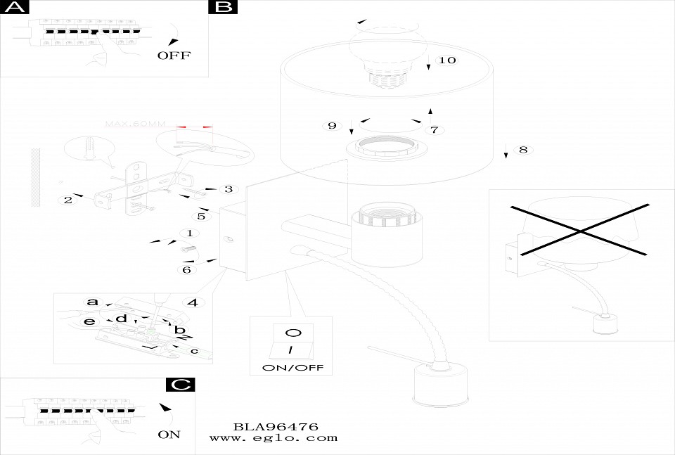 Бра с подсветкой eglo pasteri 96477