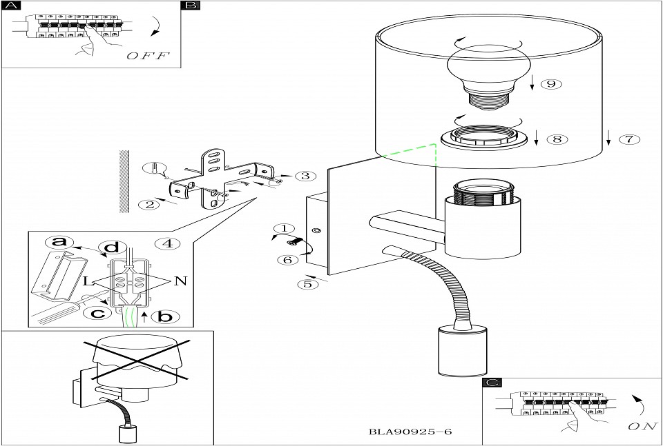 Бра с подсветкой eglo pasteri 96479