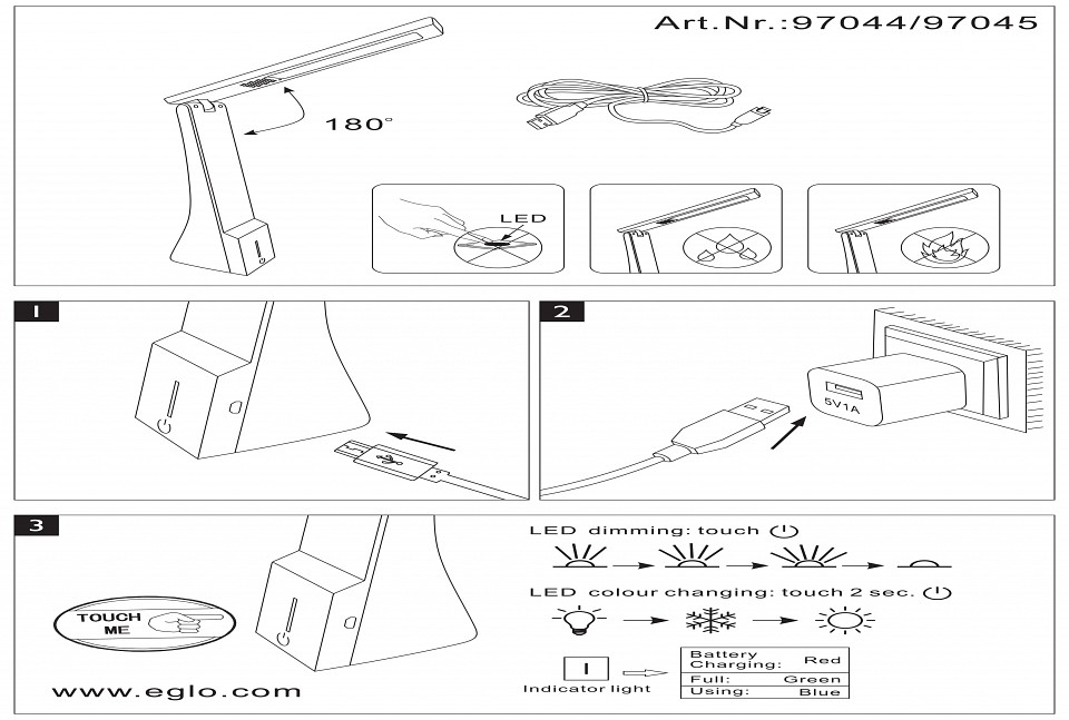 Настольная лампа офисная eglo la seca 97044