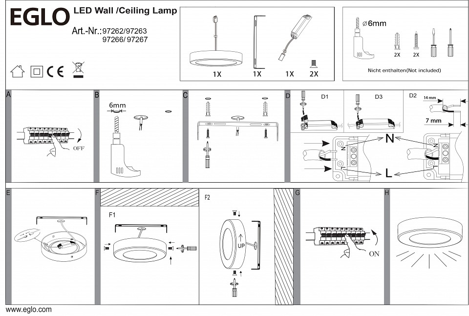 Накладной светильник eglo fueva 1 97266