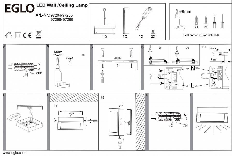 Накладной светильник eglo fueva 1 97269
