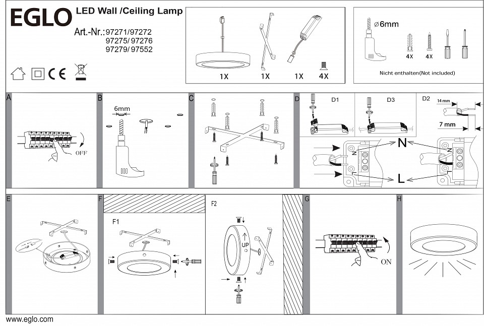 Накладной светильник eglo fueva 1 97279