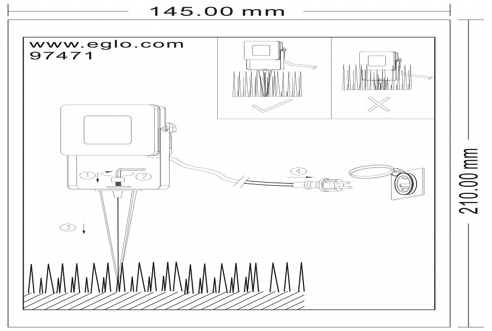 Наземный низкий светильник eglo faedo 4 97471