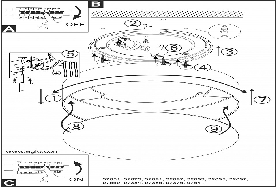 Накладной светильник eglo viserbella 97641