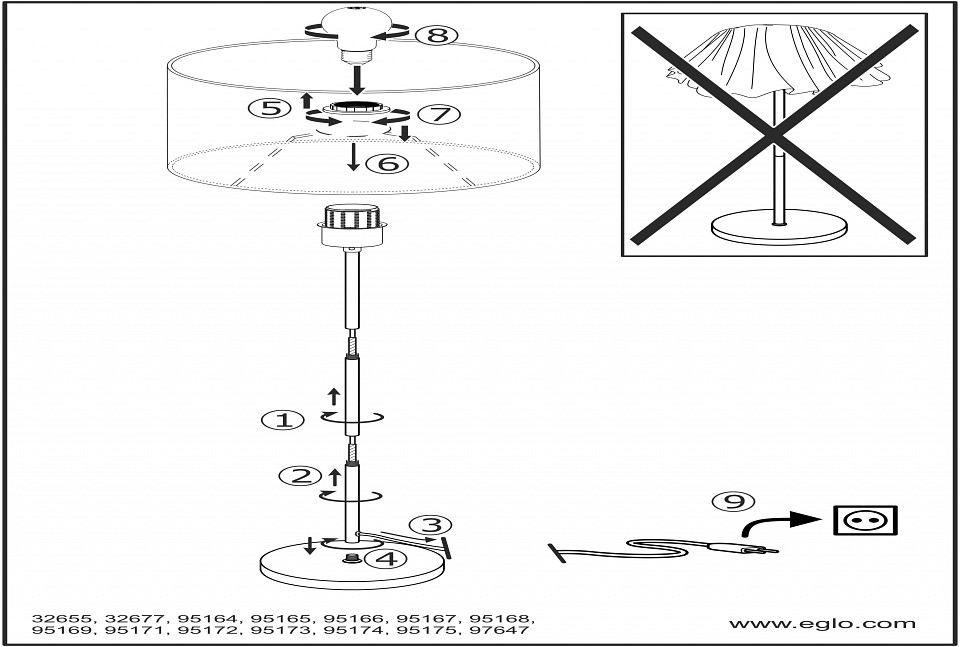 Торшер eglo viserbella 97647