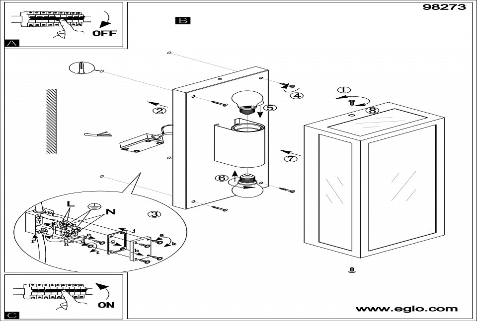 Накладной светильник eglo alamonte 1 98273