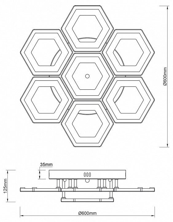 Потолочная люстра escada hexagon 10204/7led