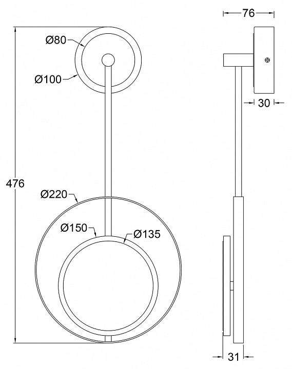 Бра escada hypnosis 10206/sg led black/gold