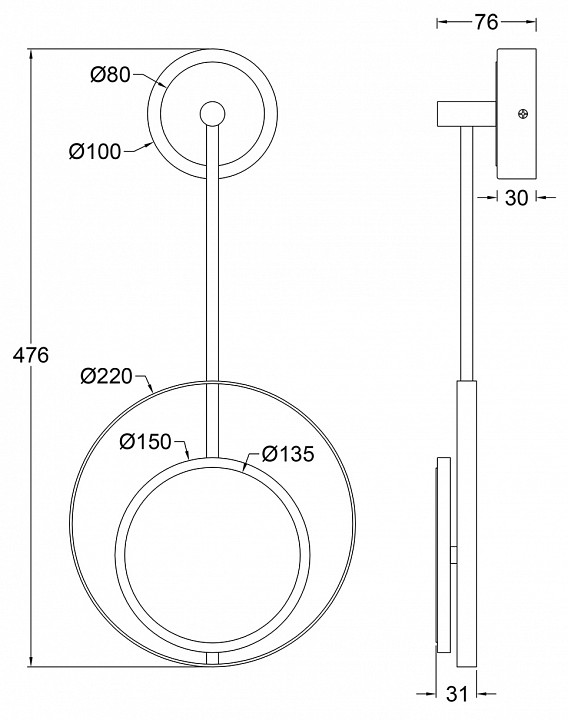 Бра escada hypnosis 10206/sg led white/gold