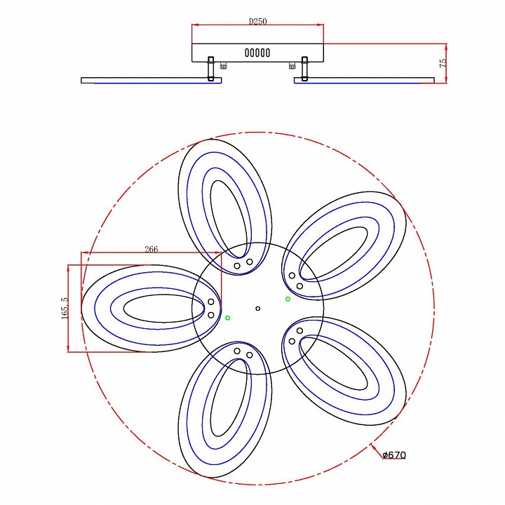 Потолочная люстра escada air 10211/5led