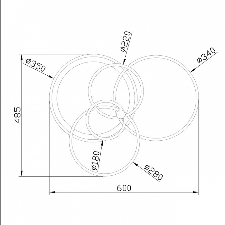 Люстра на штанге escada contour 10213/4led bl chrome
