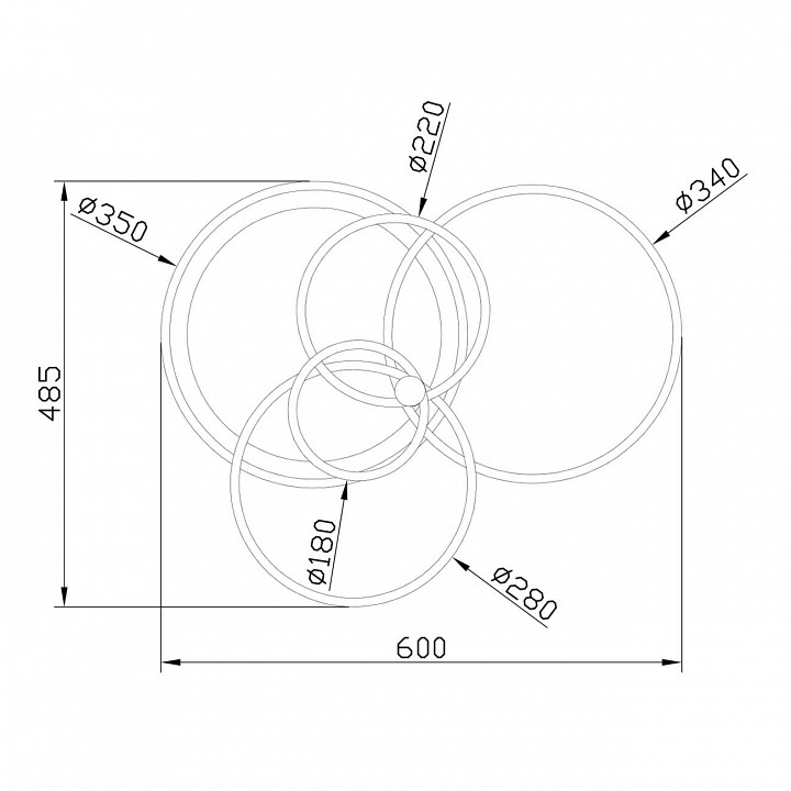 Люстра на штанге escada contour 10213/4led bl white