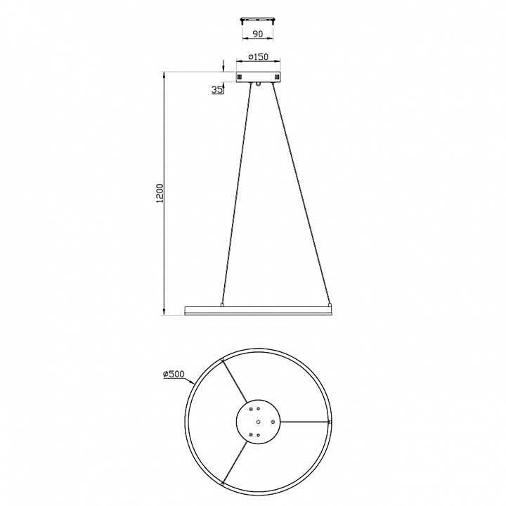 Подвесной светильник escada void 10254/1led black app