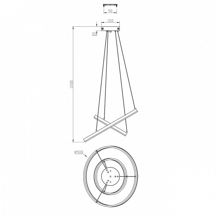 Подвесной светильник escada void 10254/2led gold app