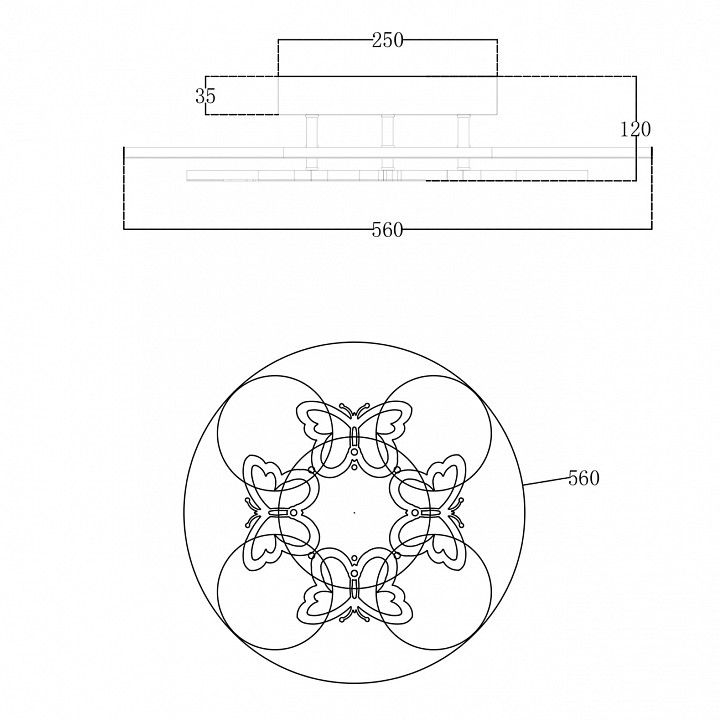 Люстра на штанге escada butterfly 10272/8led