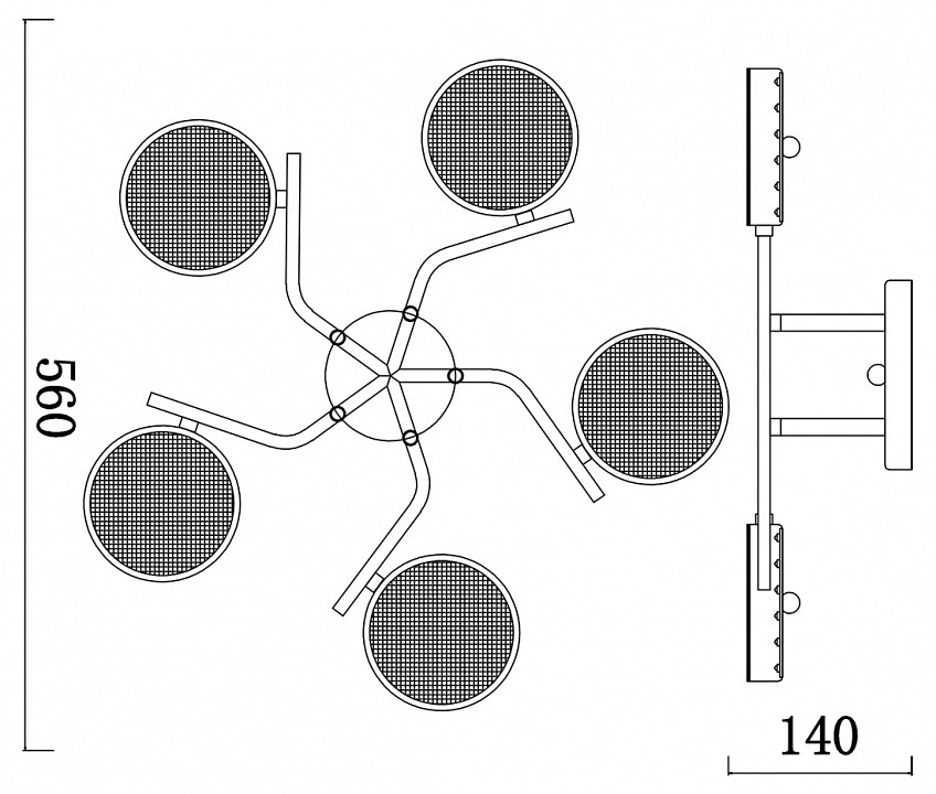 Потолочная люстра escada starlight 10273/5led