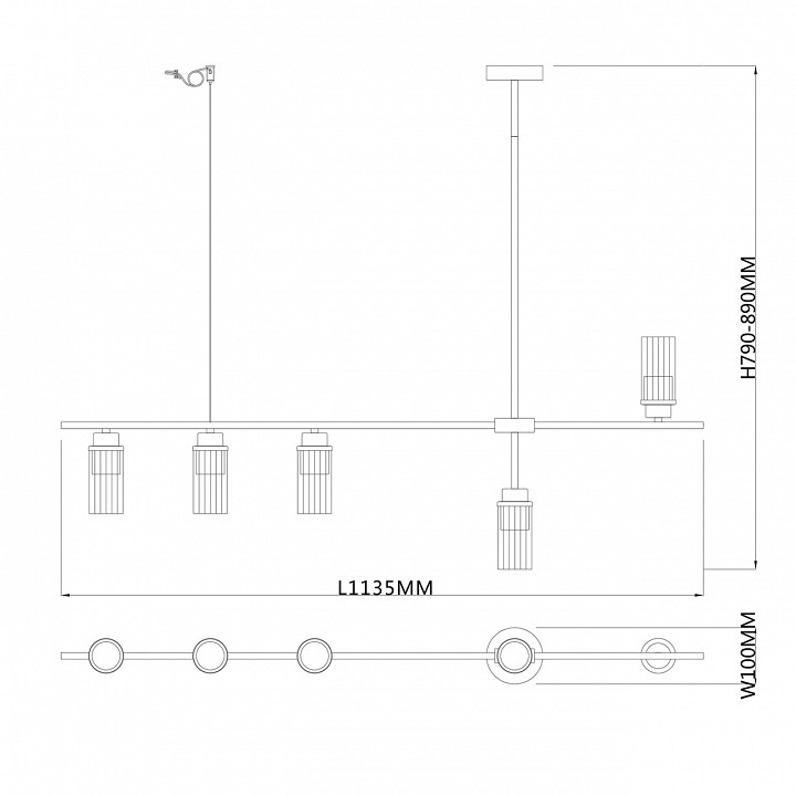 Светильник на штанге escada reverse 2100/5p black