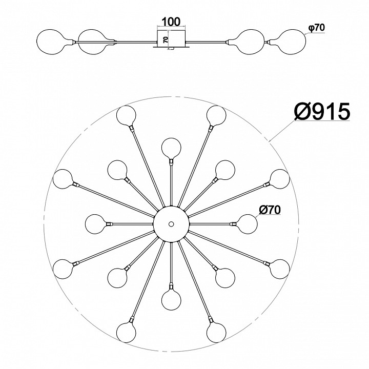 Потолочная люстра escada starfall 2109/1 copper