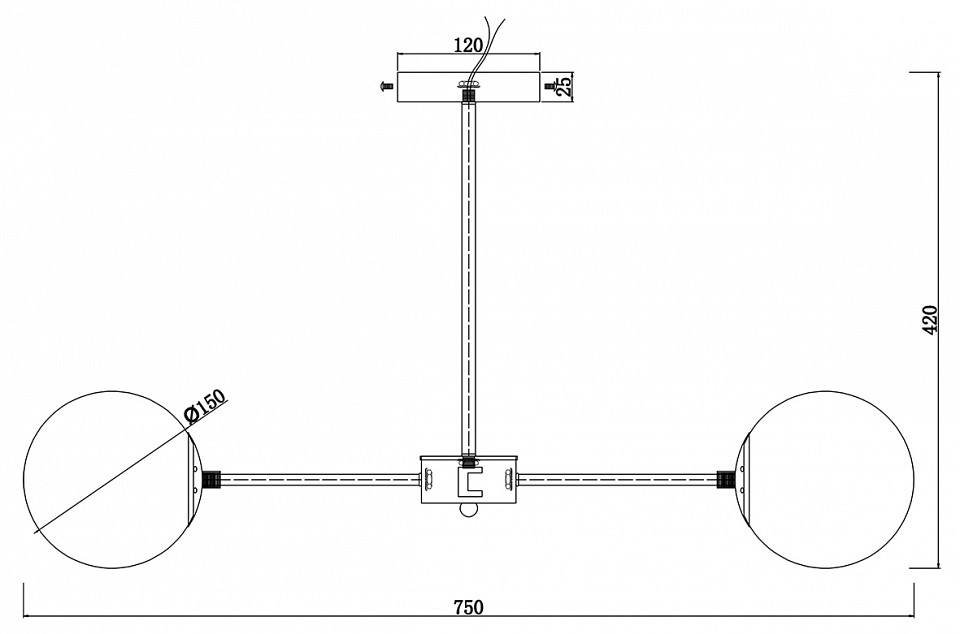 Люстра на штанге escada ethereal 2110/6p nickel