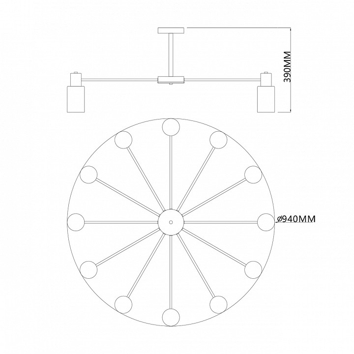 Люстра на штанге escada diversity 2120/12p black