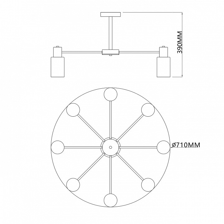 Люстра на штанге escada diversity 2120/8p black