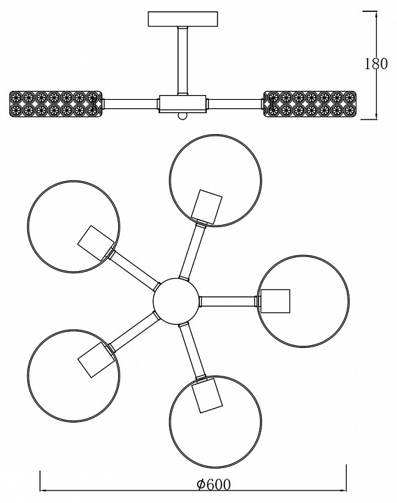 Люстра на штанге escada banjo 679/5p black
