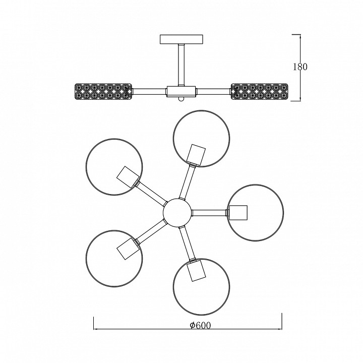 Люстра на штанге escada banjo 679/5p white