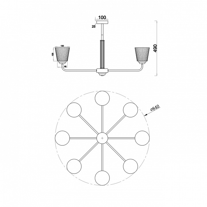Люстра на штанге escada noble 685/8pl