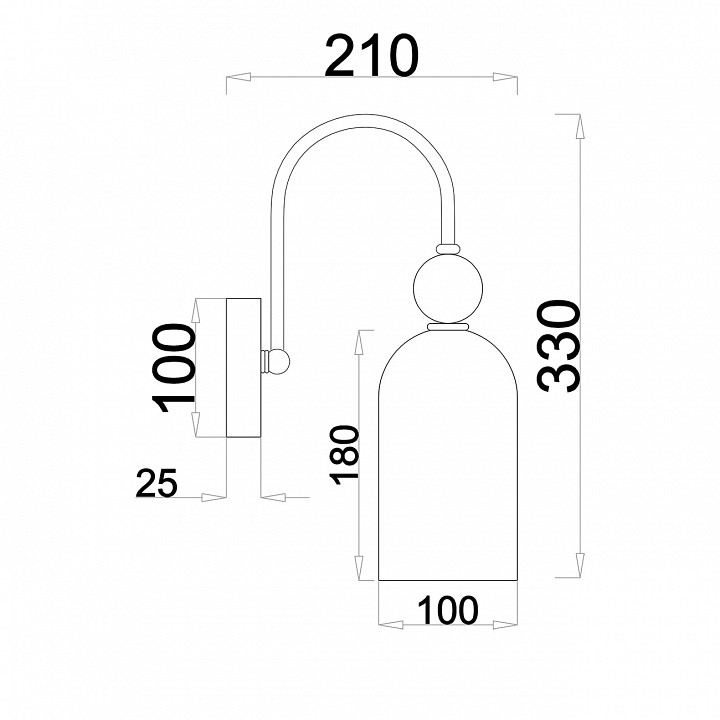Бра escada ode 686/1a copper