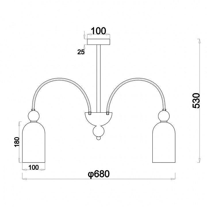 Люстра на штанге escada ode 686/5pl chrome