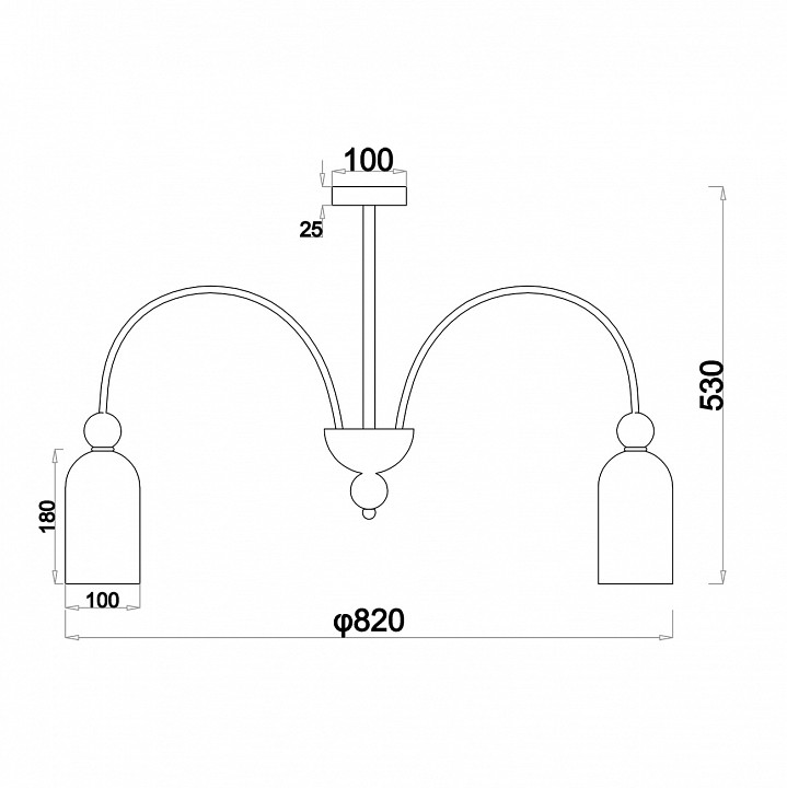 Люстра на штанге escada ode 686/8pl chrome