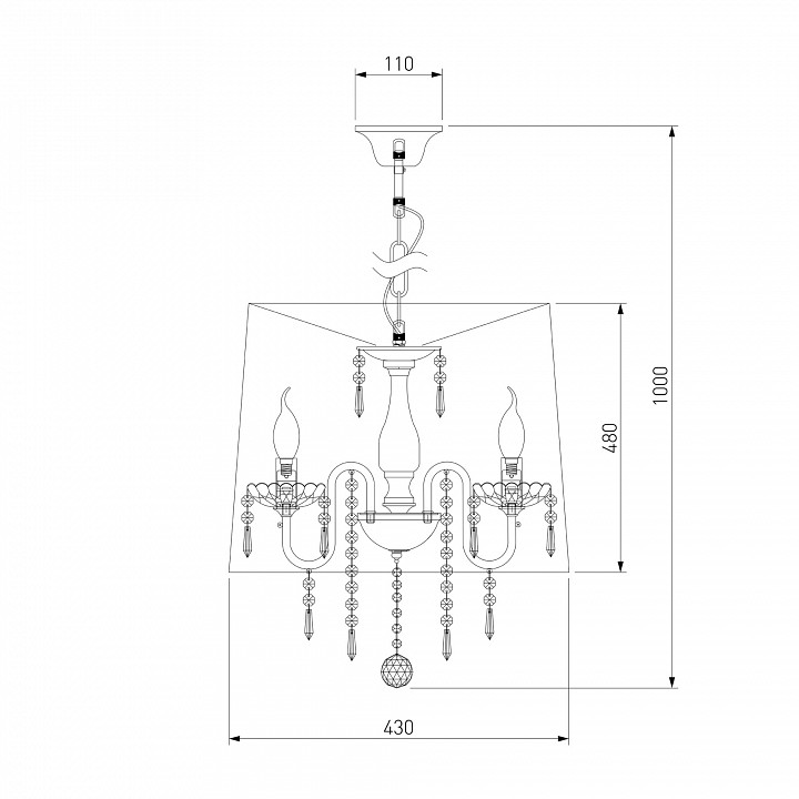 Подвесной светильник eurosvet allata 2045/5 хром/белый